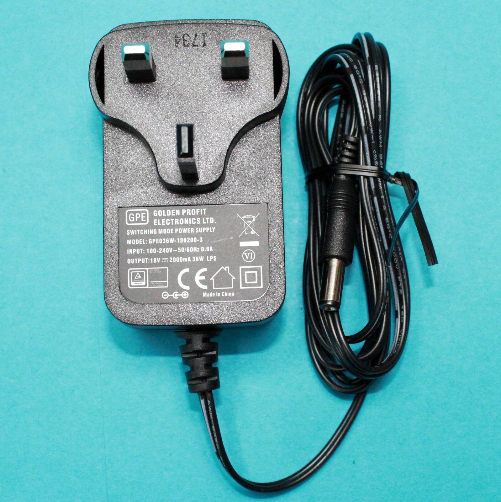 New GPE GPE036W-180200-3 Power Adapter ac adapter 18V DC 2000mA 36W
